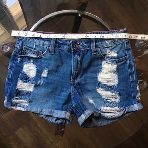 AKIRA Distressed Denim Shorts